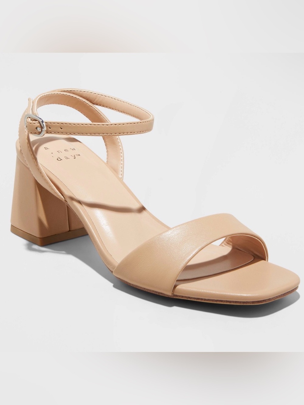 NWT A New Day Nude Block Heel Sandal with Ankle Strap